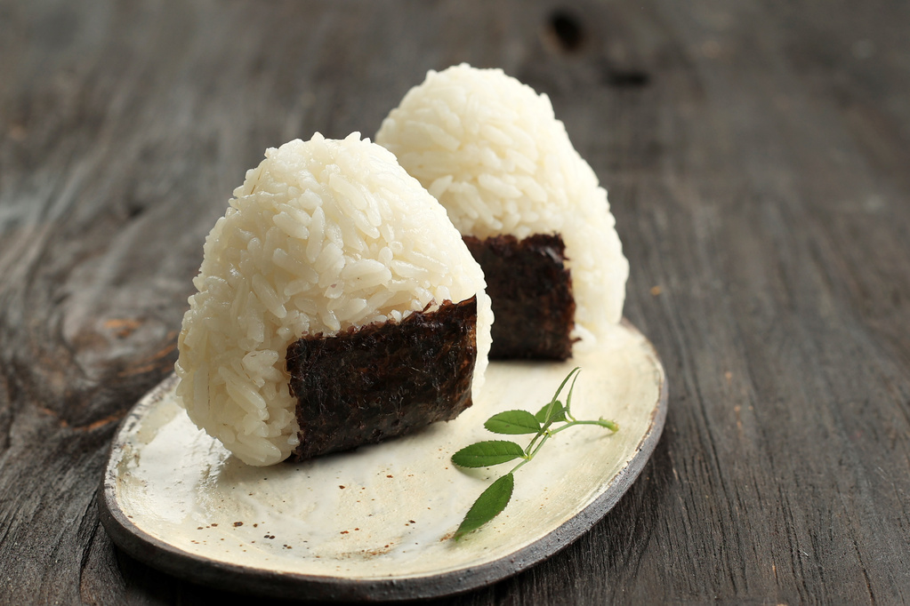 Triangle Onigiri, Japanese Rice packed Ball with Nori